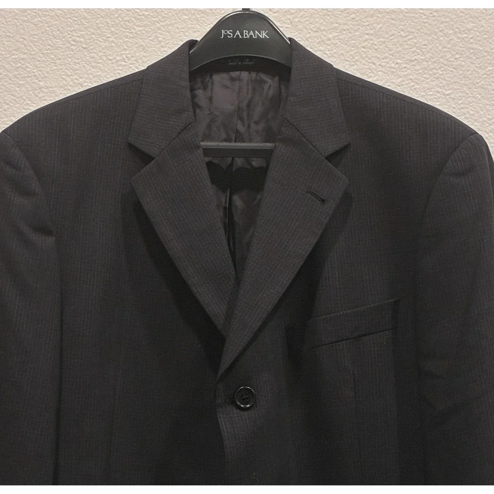 Vintage Hugo Boss Super 100s 100% Virgin Wool Jacket Mens 42R Black Micro Grid